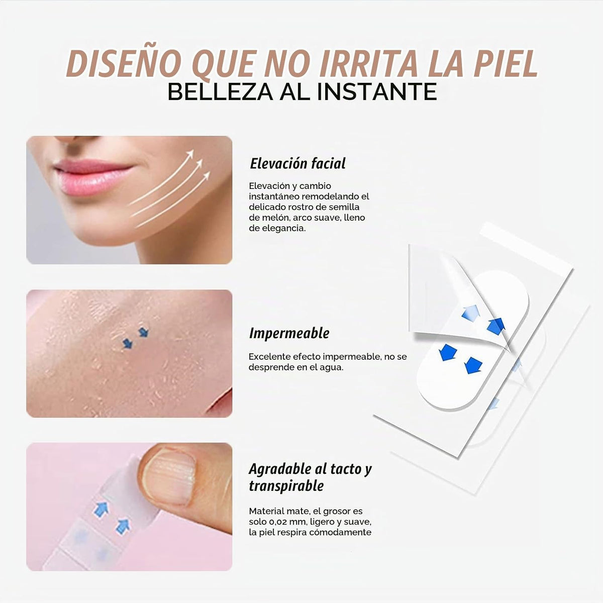 CINTA FACIAL INVISIBLE EFECTO LIFTING